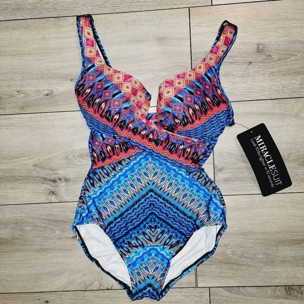 🆕️2024 Arrival Miraclesuit Casablanca Criss Cross Escape Sz 10 women's swimsuit - Picture 7 of 16